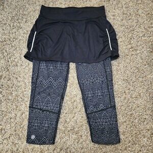ATHLETA Contender 2-in-1 Skirt Capri Crop Leggings Pants Skort Pouch Size S